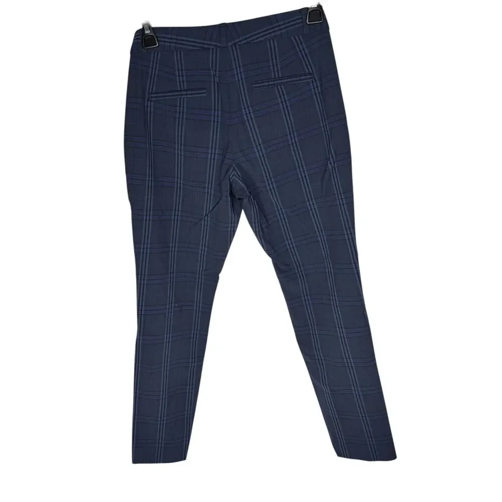 Banana Republic Ryan Slim Straight Wool Blend Pants Plaid Ankle 00P Career